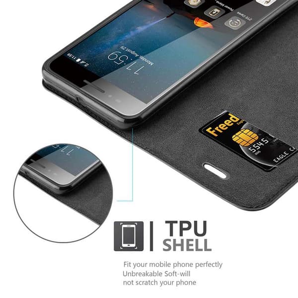 ZTE Blade A612 Suojakotelo Suojakuori Lompakkokotelo Matkapuhelinkotelo jossa magneettisuljenta, jalusta-toiminto ja korttitasku