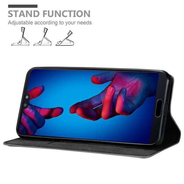Huawei P20 Suojakotelo Suojakuori Lompakkokotelo Matkapuhelinkotelo jossa magneettisuljenta, jalusta-toiminto ja korttitasku
