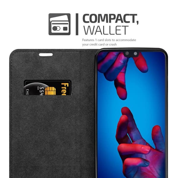 Huawei P20 Suojakotelo Suojakuori Lompakkokotelo Matkapuhelinkotelo jossa magneettisuljenta, jalusta-toiminto ja korttitasku