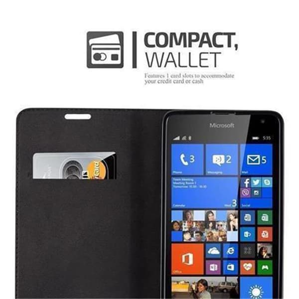 Nokia Lumia 535 Fodral Skal Plånboksfodral Case med magnetisk stängning, ståfunktion och kortficka