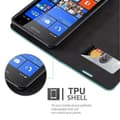 Miniatyrbild 4 av 6: Nokia Lumia 535 Fodral Skal Plånboksfodral Case med magnetisk stängning, ståfunktion och kortficka