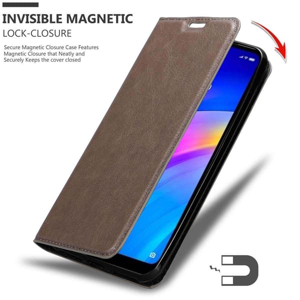 Lommebokdeksel til Xiaomi RedMi 7 Deksel med magnetisk lukking, stativfunksjon og kortlomme