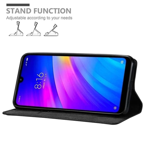 Lommebokdeksel til Xiaomi RedMi 7 Deksel med magnetisk lukking, stativfunksjon og kortlomme