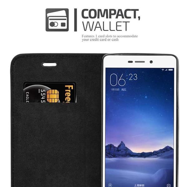 Xiaomi RedMi 3S Fodral Skal Plånboksfodral Case med magnetisk stängning, ståfunktion och kortficka