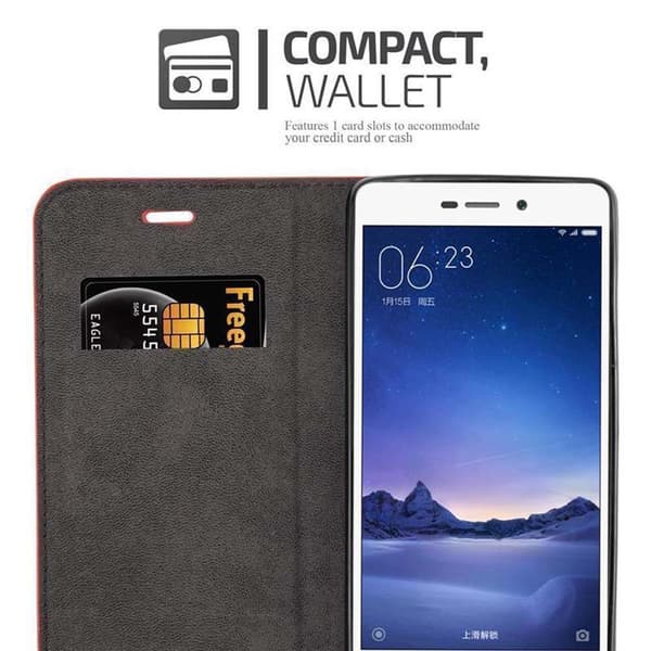 Xiaomi RedMi 3S Fodral Skal Plånboksfodral Case med magnetisk stängning, ståfunktion och kortficka