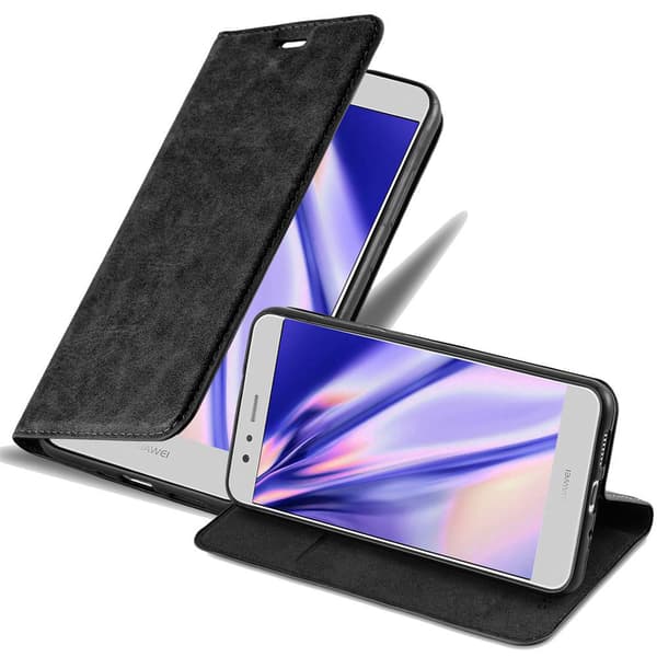 Lommebokdeksel til Huawei P10 LITE Deksel med magnetisk lukking, stativfunksjon og kortlomme NATTSORT