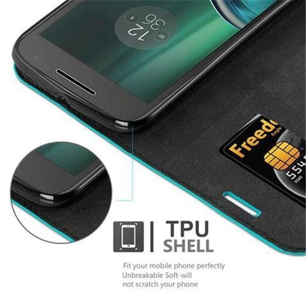 Lommebokdeksel til Motorola MOTO G4 / G4 PLUS Deksel med magnetisk lukking, stativfunksjon og kortlomme