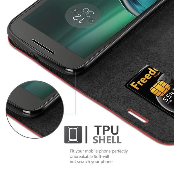 Lommebokdeksel til Motorola MOTO G4 / G4 PLUS Deksel med magnetisk lukking, stativfunksjon og kortlomme