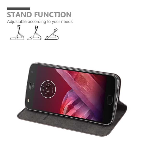 Motorola MOTO Z2 PLAY / Z2 FORCE Suojakotelo Suojakuori Lompakkokotelo Matkapuhelinkotelo jossa magneettisuljenta, jalusta-toiminto ja korttitasku