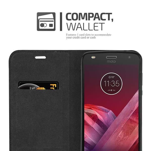 Motorola MOTO Z2 PLAY / Z2 FORCE Suojakotelo Suojakuori Lompakkokotelo Matkapuhelinkotelo jossa magneettisuljenta, jalusta-toiminto ja korttitasku