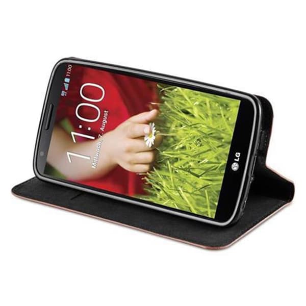 LG G2 Suojakotelo Suojakuori Lompakkokotelo Matkapuhelinkotelo jossa magneettisuljenta, jalusta-toiminto ja korttitasku