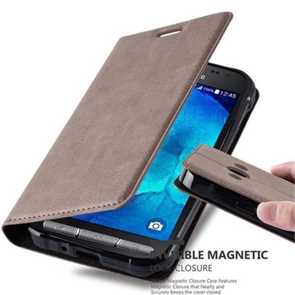 Lommebokdeksel til Samsung Galaxy XCover 3 Deksel med magnetisk lukking, stativfunksjon og kortlomme KAFFEBRUNN