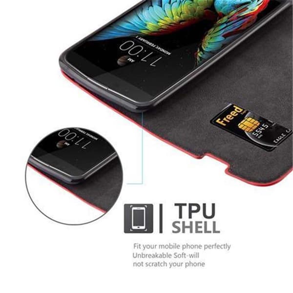 LG K10 2016 Fodral Skal Plånboksfodral Case med magnetisk stängning, ståfunktion och kortficka