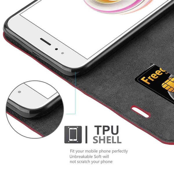 Lommebokdeksel til Xiaomi Mi A1 / Mi 5X Deksel med magnetisk lukking, stativfunksjon og kortlomme