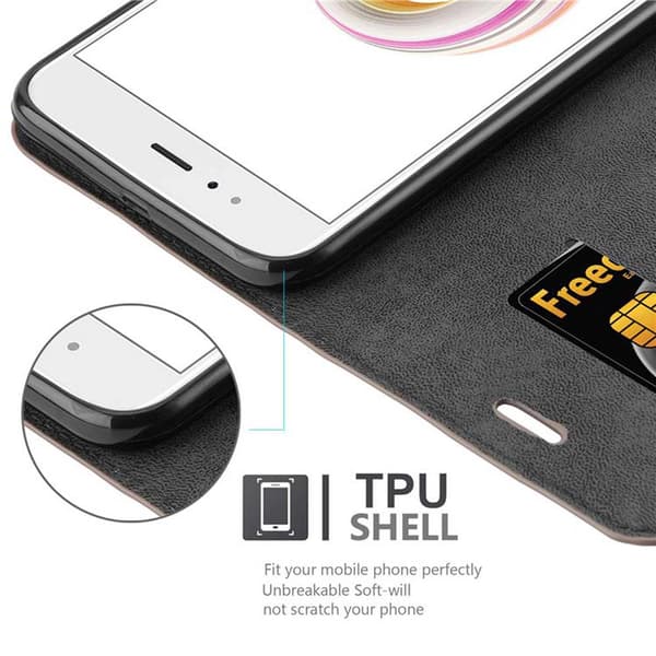 Lommebokdeksel til Xiaomi Mi A1 / Mi 5X Deksel med magnetisk lukking, stativfunksjon og kortlomme