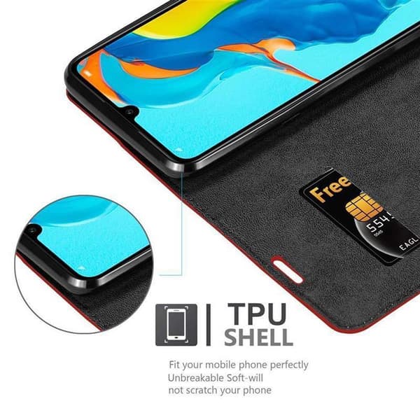 Huawei P30 LITE Suojakotelo Suojakuori Lompakkokotelo Matkapuhelinkotelo jossa magneettisuljenta, jalusta-toiminto ja korttitasku