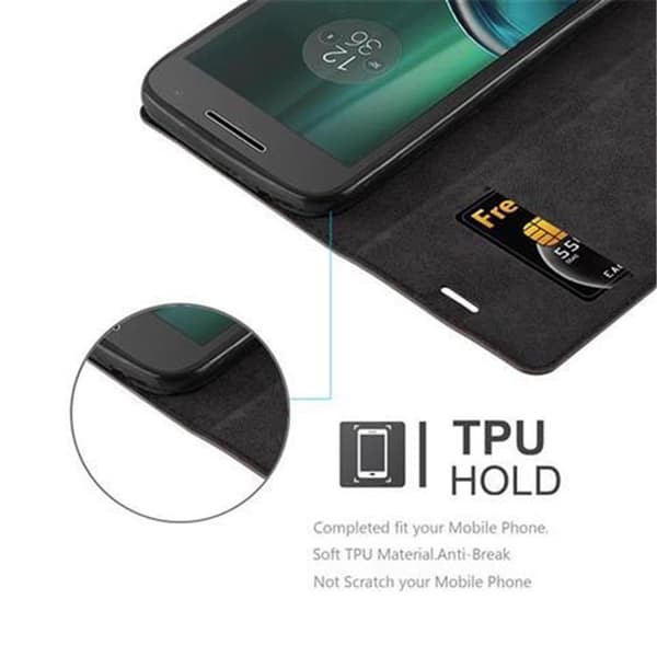 Lommebokdeksel til Motorola MOTO G4 PLAY Deksel med magnetisk lukking, stativfunksjon og kortlomme