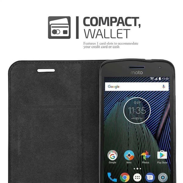 Lommebokdeksel til Motorola MOTO G5S PLUS Deksel med magnetisk lukking, stativfunksjon og kortlomme