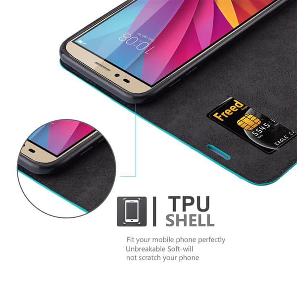 Honor 5X / Play 5X / Huawei GR5 2016 Suojakotelo Suojakuori Lompakkokotelo Matkapuhelinkotelo jossa magneettisuljenta, jalusta-toiminto ja korttitasku