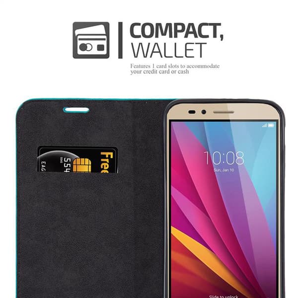 Honor 5X / Play 5X / Huawei GR5 2016 Suojakotelo Suojakuori Lompakkokotelo Matkapuhelinkotelo jossa magneettisuljenta, jalusta-toiminto ja korttitasku