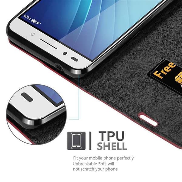 Honor 7 Suojakotelo Suojakuori Lompakkokotelo Matkapuhelinkotelo jossa magneettisuljenta, jalusta-toiminto ja korttitasku