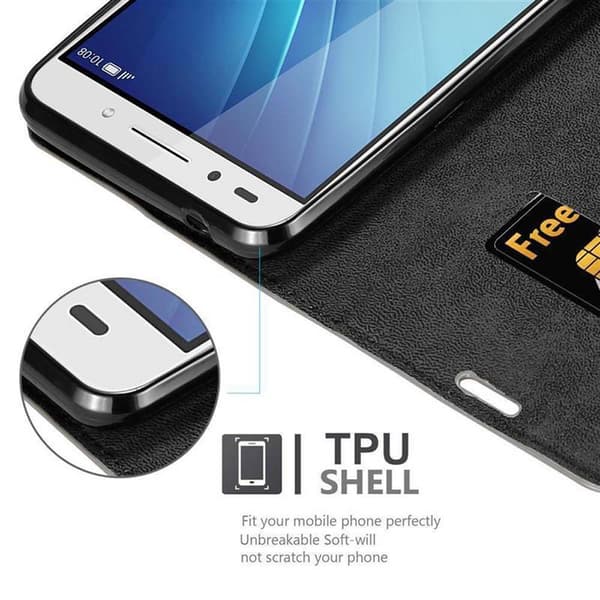 Honor 7 Suojakotelo Suojakuori Lompakkokotelo Matkapuhelinkotelo jossa magneettisuljenta, jalusta-toiminto ja korttitasku
