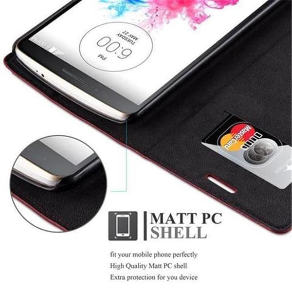 LG G3 Fodral Skal Plånboksfodral Case med magnetisk stängning, ståfunktion och kortficka