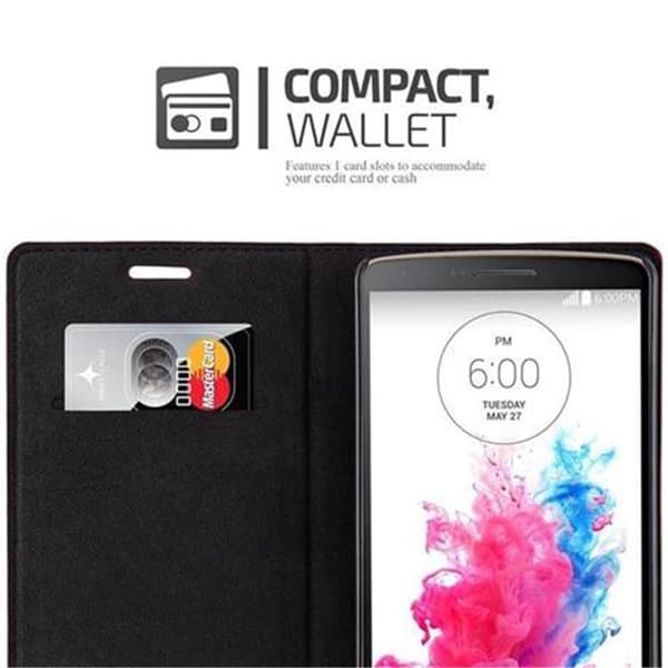 LG G3 Fodral Skal Plånboksfodral Case med magnetisk stängning, ståfunktion och kortficka