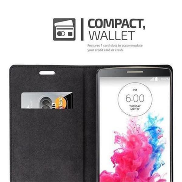 LG G3 Fodral Skal Plånboksfodral Case med magnetisk stängning, ståfunktion och kortficka