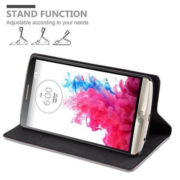 LG G3 Fodral Skal Plånboksfodral Case med magnetisk stängning, ståfunktion och kortficka