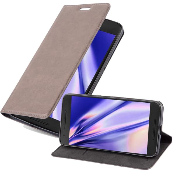 Huawei Google NEXUS 6P Fodral Skal Plånboksfodral Case med magnetisk stängning, ståfunktion och kortficka KAFFE BRUN