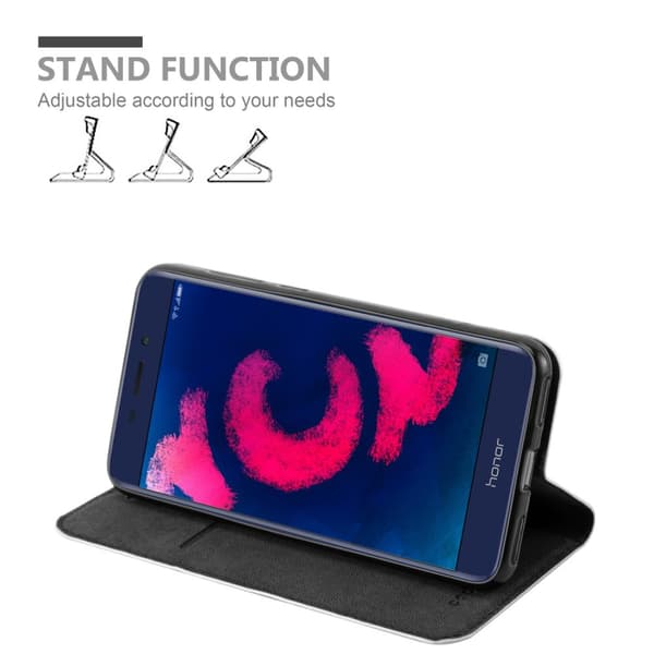 Lommebokdeksel til Honor 6C PRO Deksel med magnetisk lukking, stativfunksjon og kortlomme