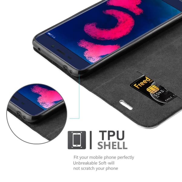 Lommebokdeksel til Honor 6C PRO Deksel med magnetisk lukking, stativfunksjon og kortlomme