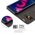 Miniatyrbilde 4 av 7: Lommebokdeksel til Honor 6C PRO Deksel med magnetisk lukking, stativfunksjon og kortlomme