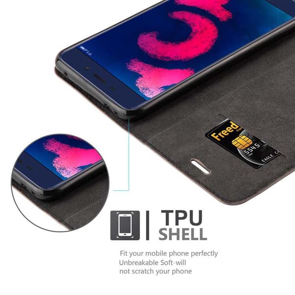 Lommebokdeksel til Honor 6C PRO Deksel med magnetisk lukking, stativfunksjon og kortlomme