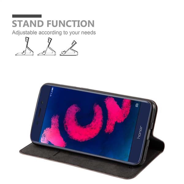 Lommebokdeksel til Honor 6C PRO Deksel med magnetisk lukking, stativfunksjon og kortlomme