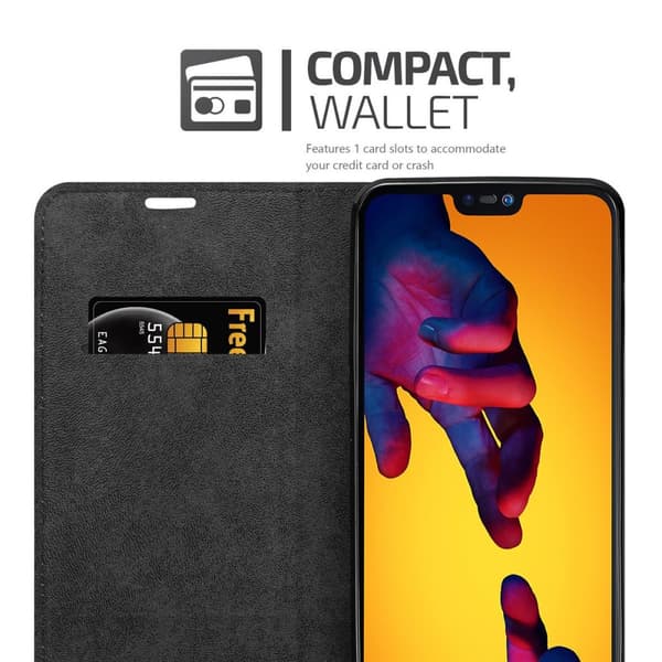 Huawei P20 LITE 2018 / NOVA 3E Suojakotelo Suojakuori Lompakkokotelo Matkapuhelinkotelo jossa magneettisuljenta, jalusta-toiminto ja korttitasku