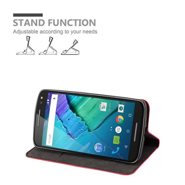 Motorola MOTO X STYLE Suojakotelo Suojakuori Lompakkokotelo Matkapuhelinkotelo jossa magneettisuljenta, jalusta-toiminto ja korttitasku