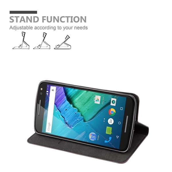 Motorola MOTO X STYLE Suojakotelo Suojakuori Lompakkokotelo Matkapuhelinkotelo jossa magneettisuljenta, jalusta-toiminto ja korttitasku
