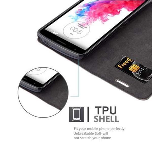 LG G3 STYLUS Suojakotelo Suojakuori Lompakkokotelo Matkapuhelinkotelo jossa magneettisuljenta, jalusta-toiminto ja korttitasku