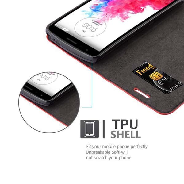 LG G3 STYLUS Suojakotelo Suojakuori Lompakkokotelo Matkapuhelinkotelo jossa magneettisuljenta, jalusta-toiminto ja korttitasku