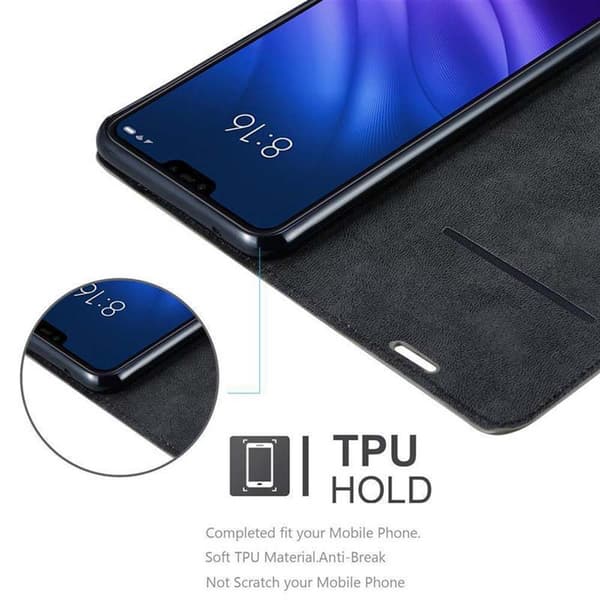 Xiaomi Mi 8 LITE Suojakotelo Suojakuori Lompakkokotelo Matkapuhelinkotelo jossa magneettisuljenta, jalusta-toiminto ja korttitasku