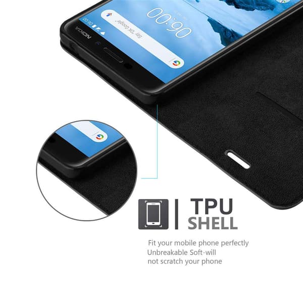 Nokia 6.1 Fodral Skal Plånboksfodral Case med magnetisk stängning, ståfunktion och kortficka
