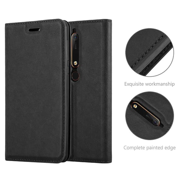 Nokia 6.1 Fodral Skal Plånboksfodral Case med magnetisk stängning, ståfunktion och kortficka