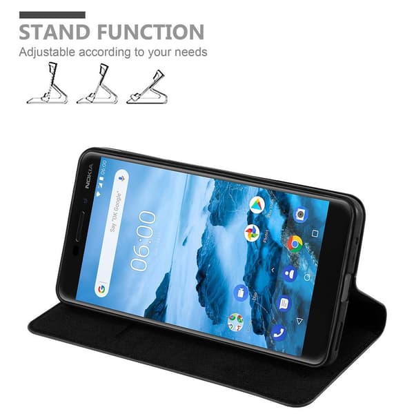 Nokia 6.1 Fodral Skal Plånboksfodral Case med magnetisk stängning, ståfunktion och kortficka