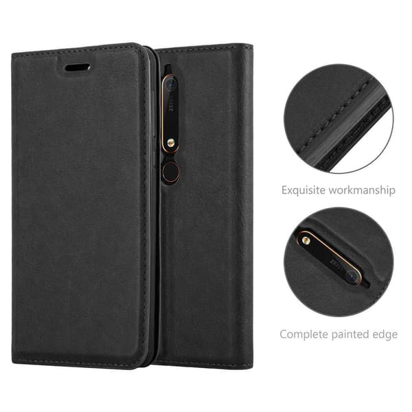 Nokia 6.1 Fodral Skal Plånboksfodral Case med magnetisk stängning, ståfunktion och kortficka