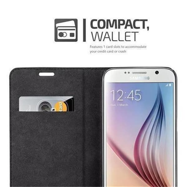 Samsung Galaxy S6 Suojakotelo Suojakuori Lompakkokotelo Matkapuhelinkotelo jossa magneettisuljenta, jalusta-toiminto ja korttitasku