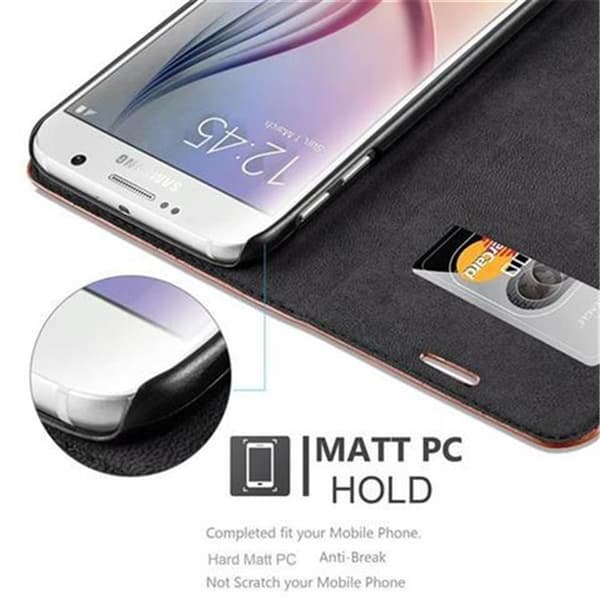 Samsung Galaxy S6 Suojakotelo Suojakuori Lompakkokotelo Matkapuhelinkotelo jossa magneettisuljenta, jalusta-toiminto ja korttitasku