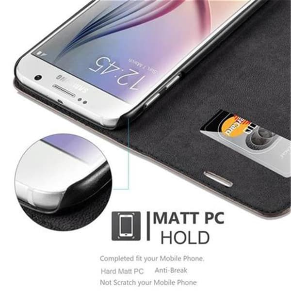 Samsung Galaxy S6 Suojakotelo Suojakuori Lompakkokotelo Matkapuhelinkotelo jossa magneettisuljenta, jalusta-toiminto ja korttitasku