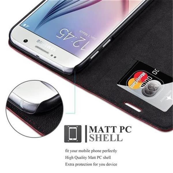 Samsung Galaxy S6 Suojakotelo Suojakuori Lompakkokotelo Matkapuhelinkotelo jossa magneettisuljenta, jalusta-toiminto ja korttitasku